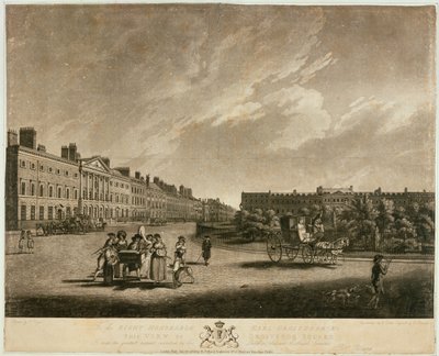 Ansicht der Nordseite des Grosvenor Square, 1789 von English School